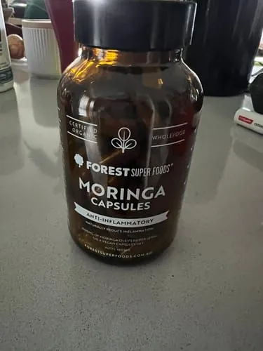 Customer photo by Tanya L.: Moringa capsules jar on a kitchen counter